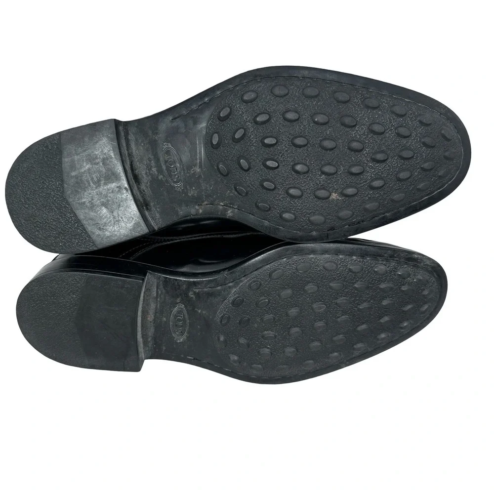 Tods Mens Black‎ Patent Leather Derby Shoes Tuxedo Dress Shoes 10 READ NO LACES